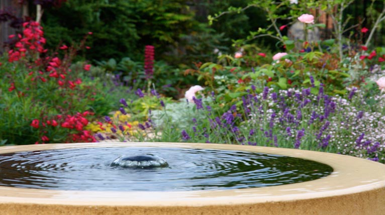 The soothing sound of ripples lapping over the sides of a water bowl